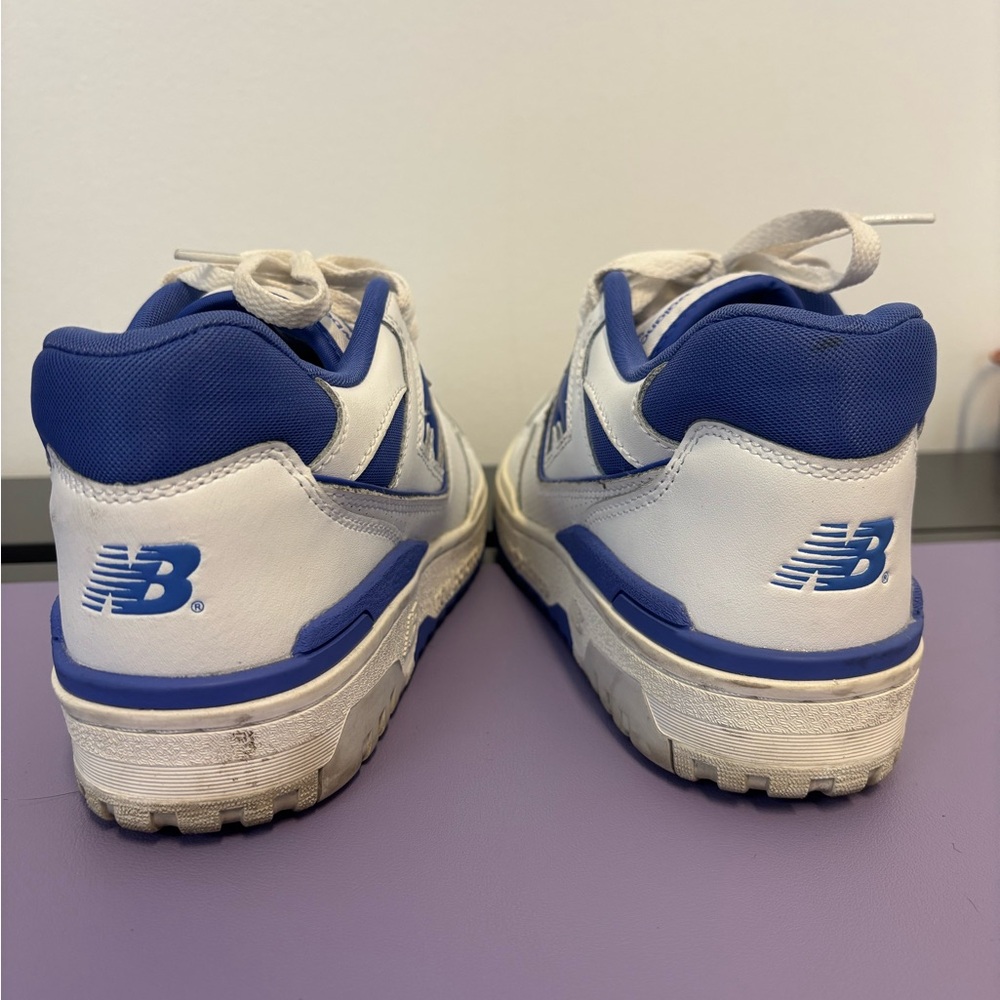 New Balance 550 White and Purple Sneakers - Picture 5 of 8